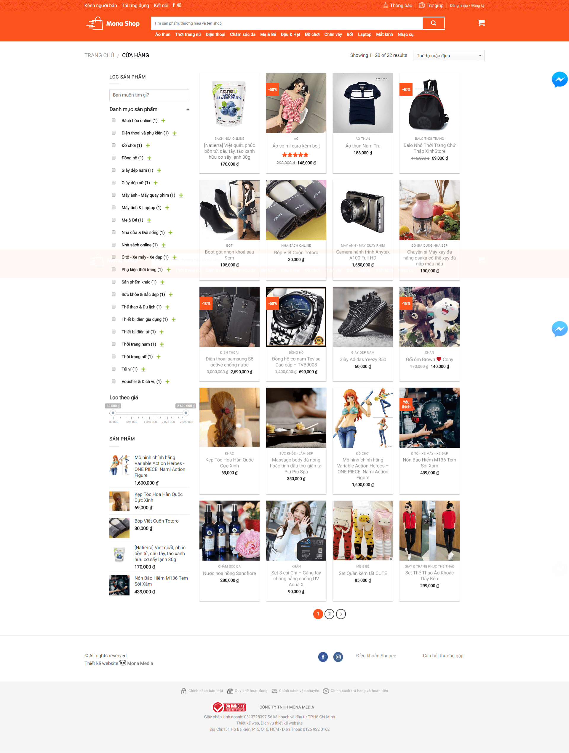Mẫu website thương mại điện tử